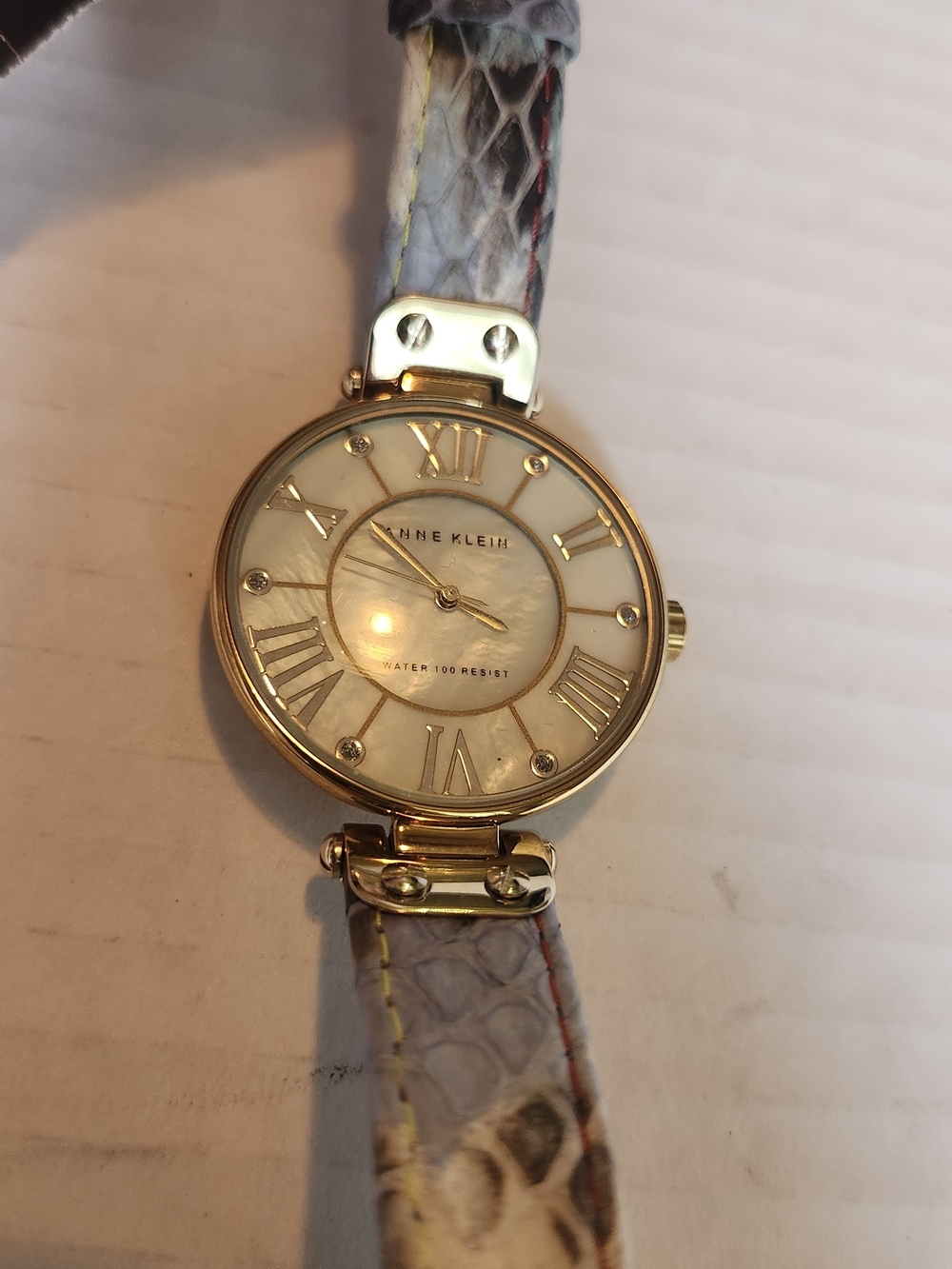 Anne Klein Women's Gold-tone Watch with MERMAID Snake-Embossed Strap - Picture 10 of 14